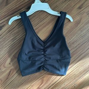 five dancewear black crop tank top